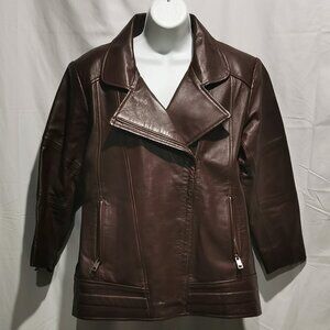 Mahogany Lambskin Moto Jacket Size XL NWOT #148